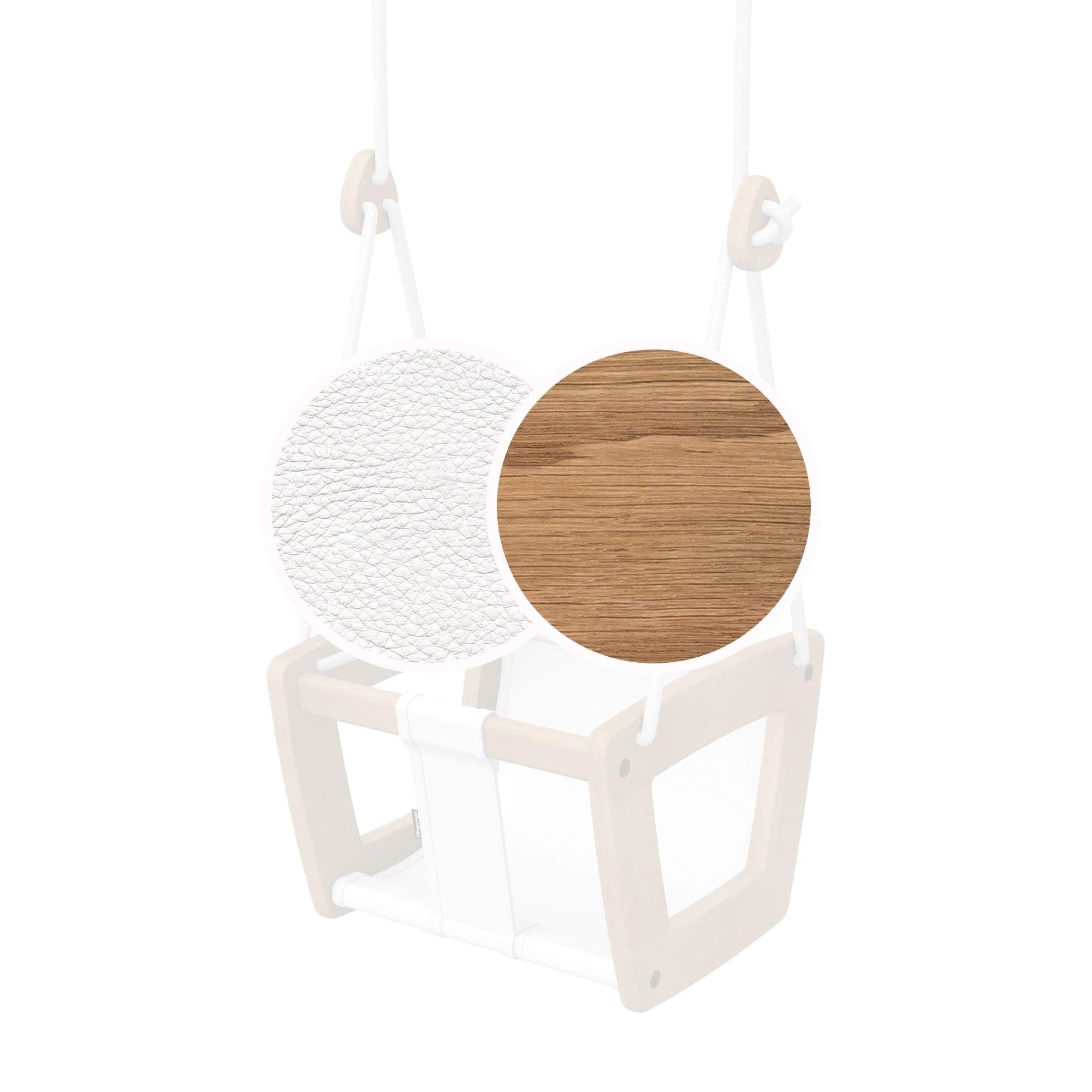 Toddler - Oak - White Leather - Lillagunga